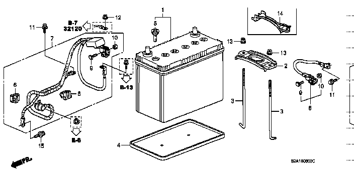 Honda S2000 AP1 BOLT, BATTERY SETTING (31513-SR3-000)