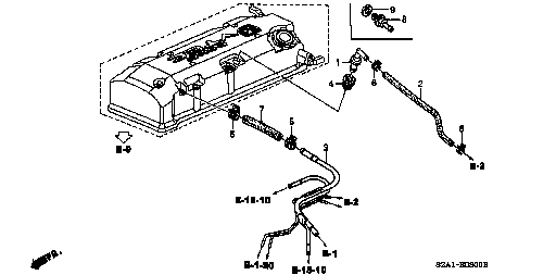 Honda S2000 AP1 PIPE COMP., BREATHER (17137-PCX-000)