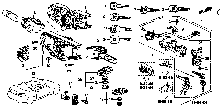 Honda S2000 AP1 COVER, BATTERY (72146-S9A-A01)