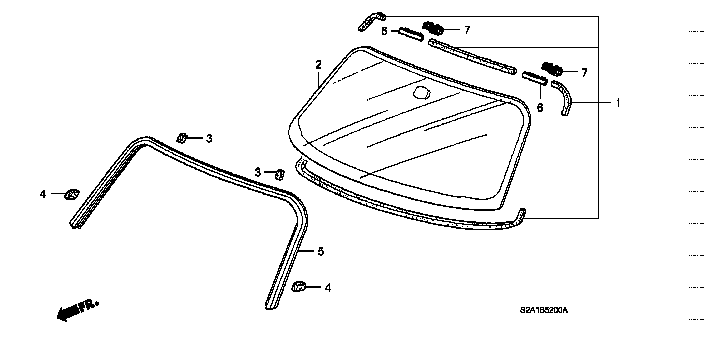 Honda S2000 AP1 FASTENER B, WINDSHIELD (91569-SX0-013)