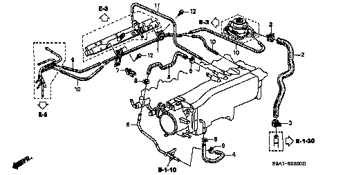 Honda S2000 AP1 PIPE, PURGE (36177-PCX-000)