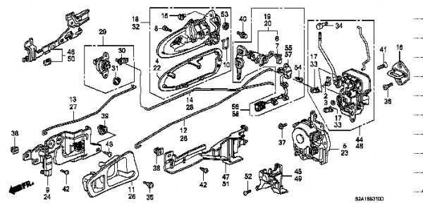 Honda S2000 AP1 ACTUATOR ASSY.,L. FRONT DOOR LOCK (72155-S84-A11)