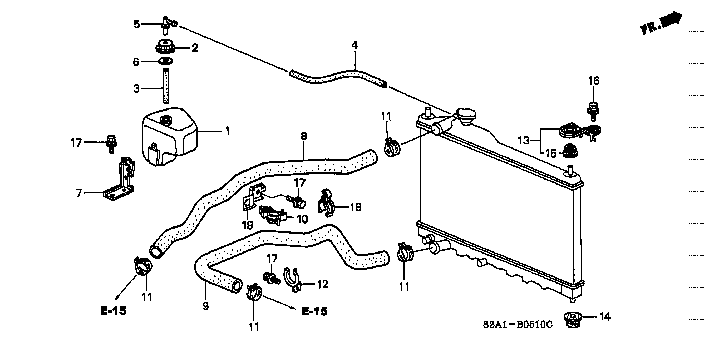 Honda S2000 AP1 BRACKET ,R. RADIATOR MOUNTING UPPER (74171-SP0-000)