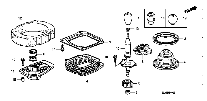 Honda S2000 AP1 KNOB COMP., CHANGE LEVER (54102-S2A-040)