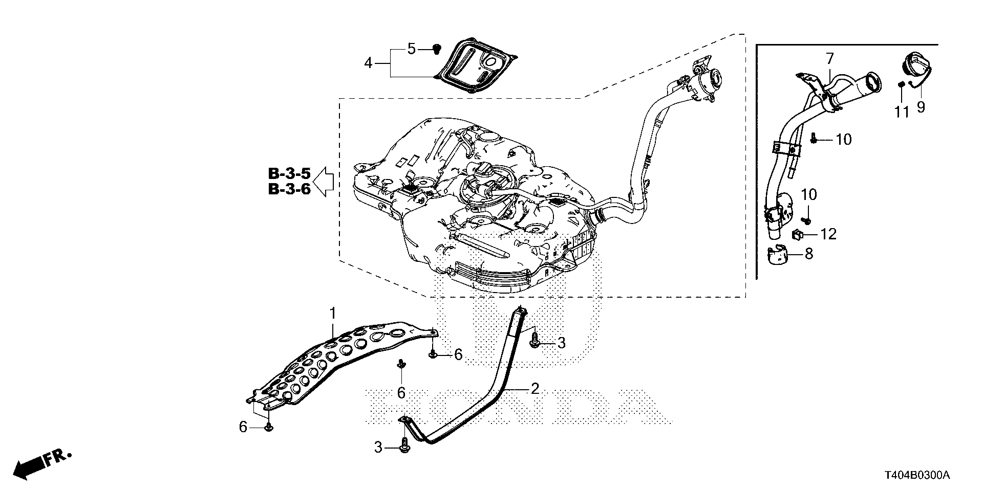 Honda Civic FL5 BAFFLE, FUEL TANK HEAT (17518-T60-A00)