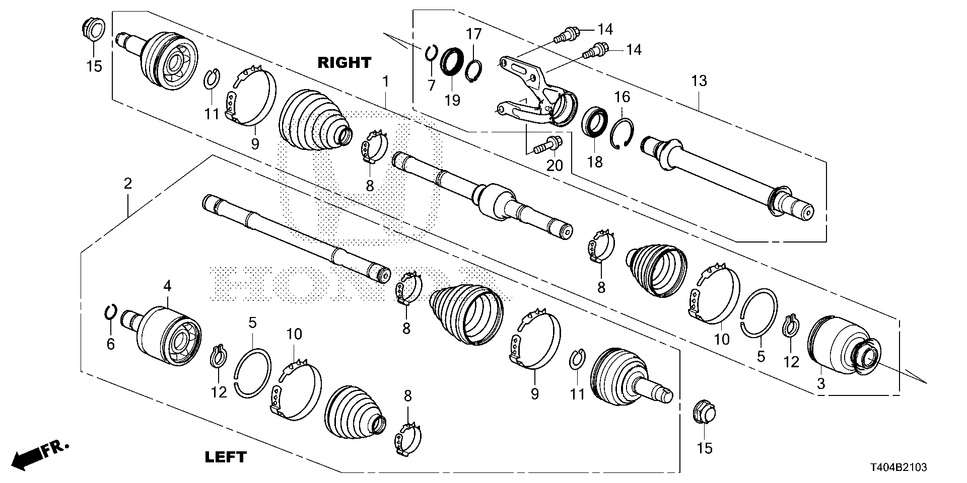 Honda Civic FL5 BAND, INBOARD BOOT (44328-TV8-E01)