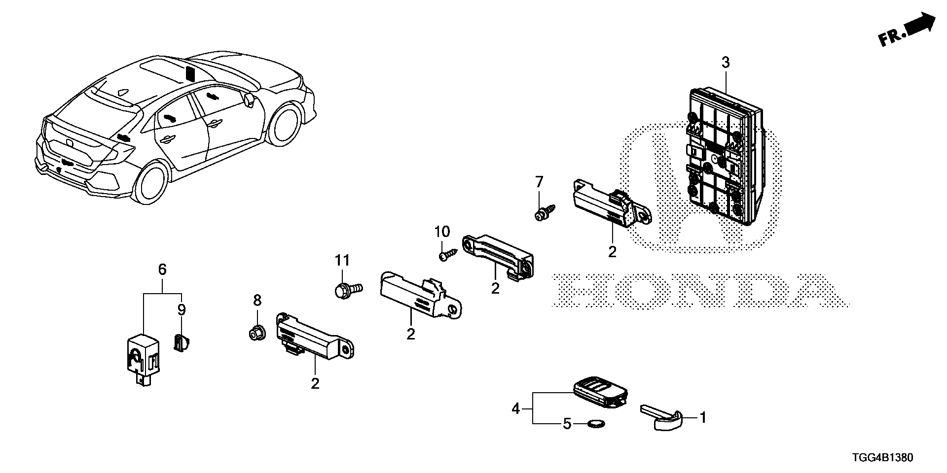 Honda Civic FK8 ANTENNA ASSY (38387-TZ5-A01)