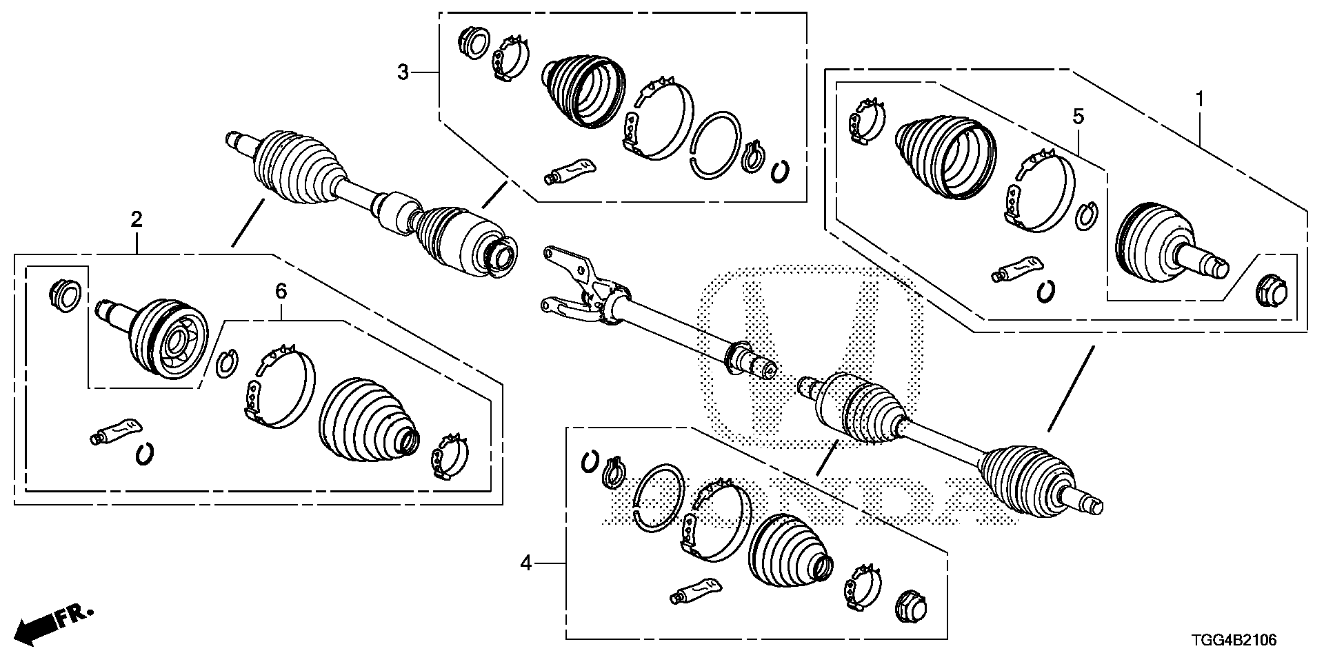 Honda Civic FK8 BOOT SET, INBOARD (44017-TGH-305)