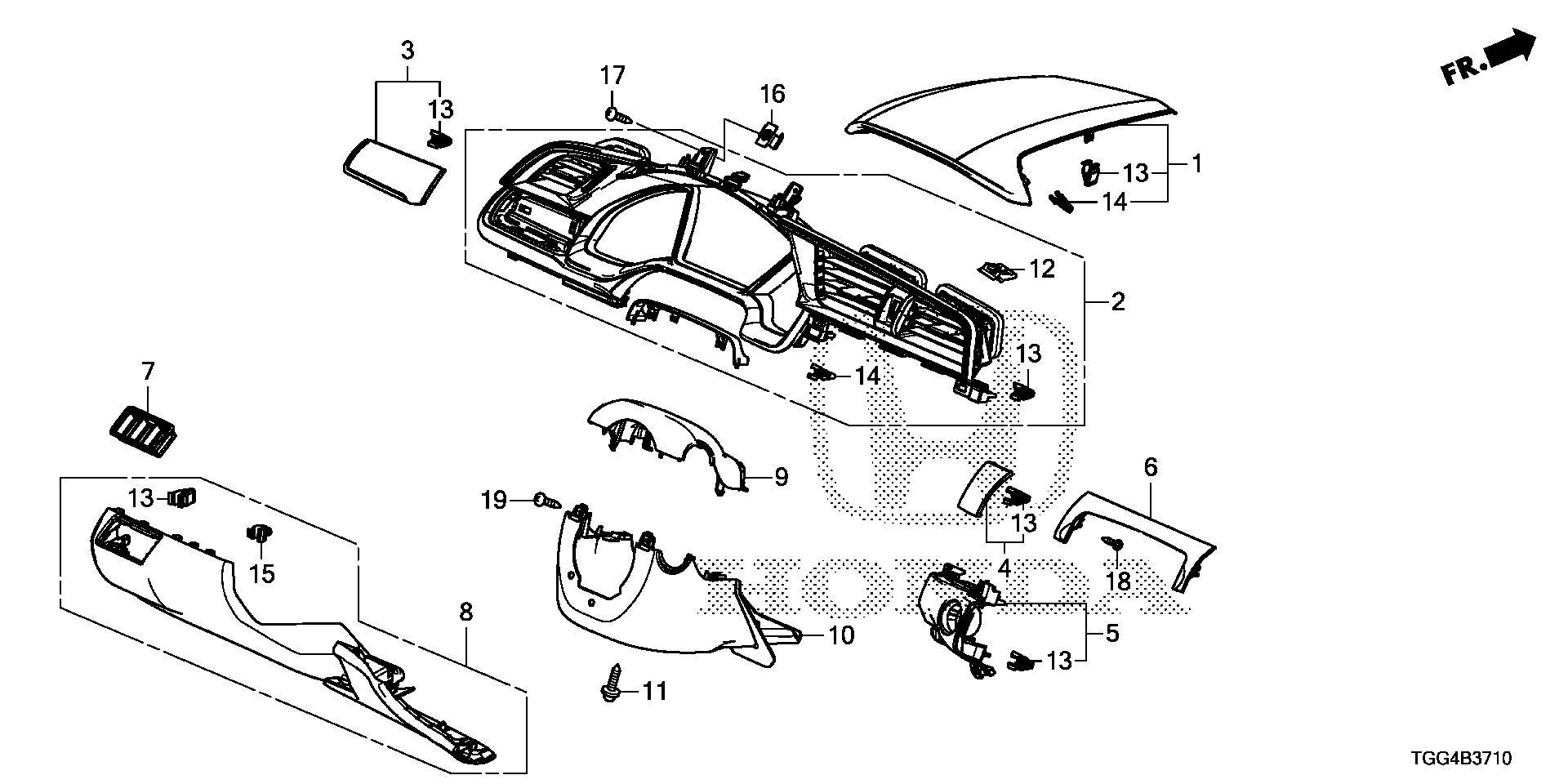 Honda Civic FK8 GARNISH ASSY (77231-TBA-A11ZA)