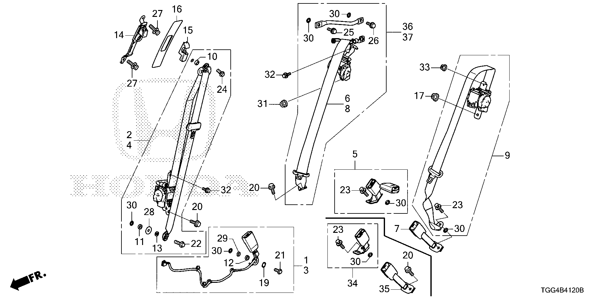 Honda Civic FK8 ADJUSTER, SHOULDER SLIDE *NH900L*(DEEP BLACK) (81460-TEZ-G01ZA)