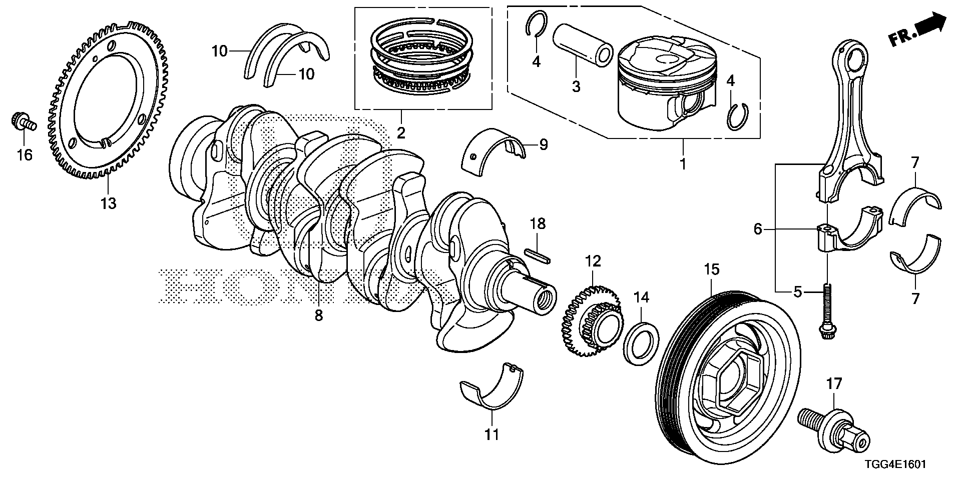 Honda Civic FK8 BEARING B, MAIN (LOWER) (BLACK) (DAIDO) (13342-RPY-G02)