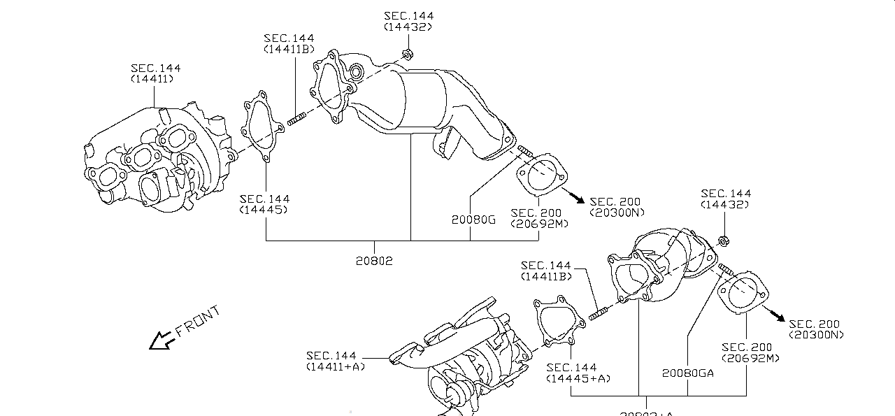 Nissan GTR R35 3WAY CATALYST CONVERTER (B08B2-JF20A)