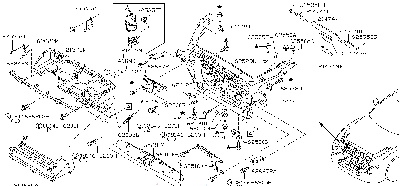 Nissan GTR R35 AIR DUCT,INTAKE RH (21468-KB50C)