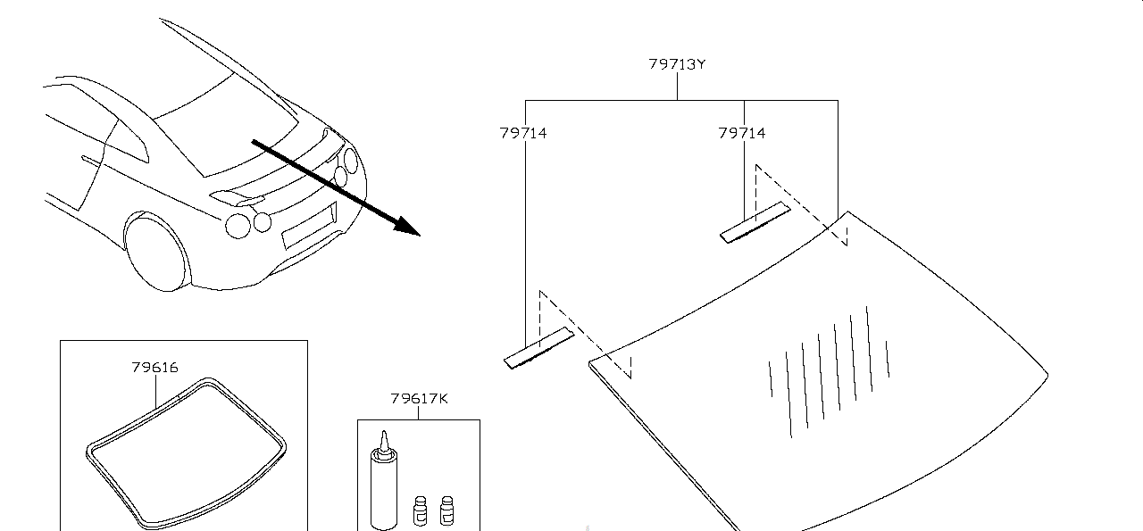 Nissan GTR R35 GLASS,REAR WINDOW (G9700-KB50A) - Injection Imports