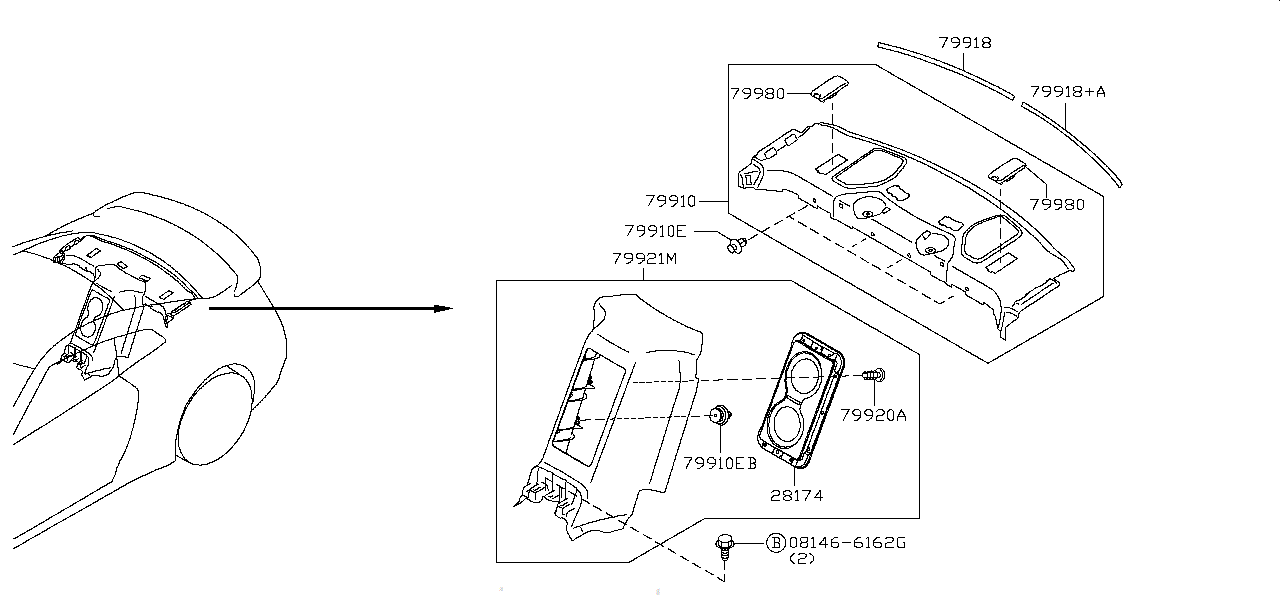 Nissan GTR R35 CLIP, TRIM (01553-V5094)