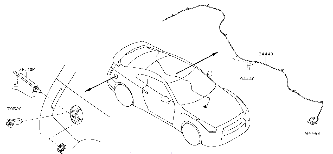 Nissan GTR R35 ACTUATOR ASSEMBLY,FUEL LID OPENER (78850-AM80D)