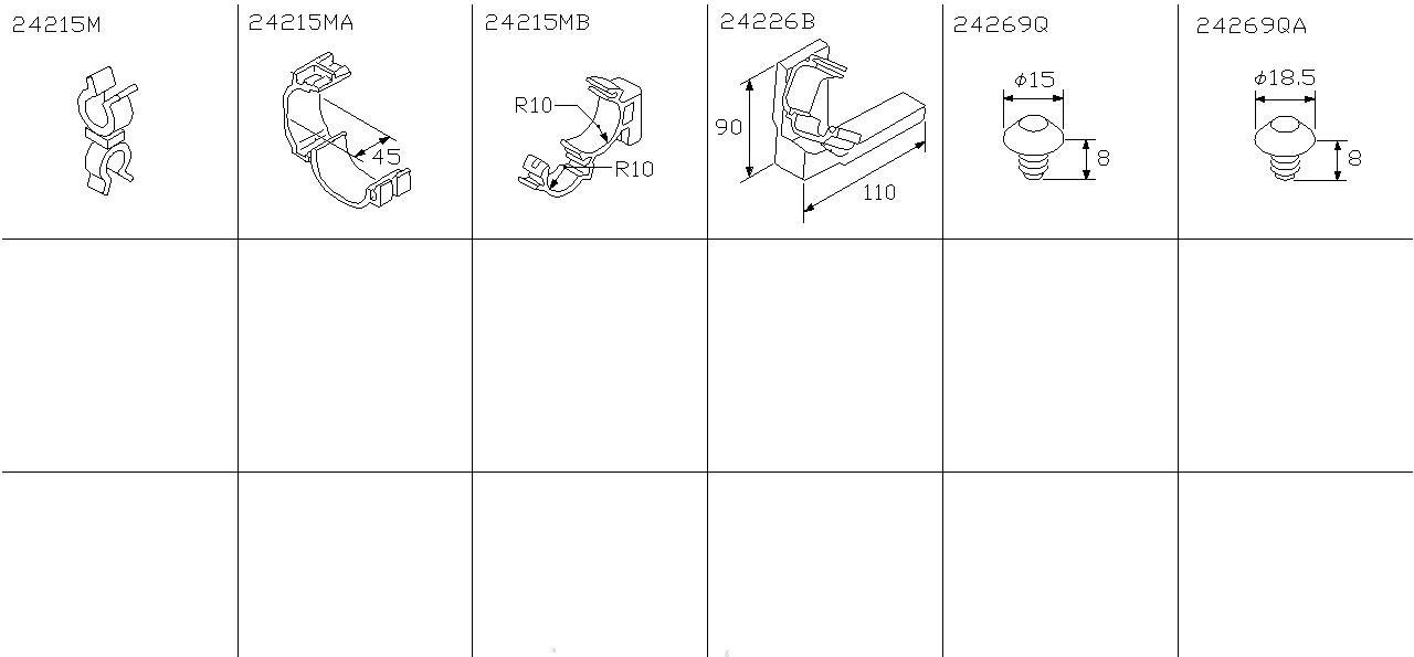 Nissan SILVIA S15 CLIP,WIRING HARNESS (24220-85F10)