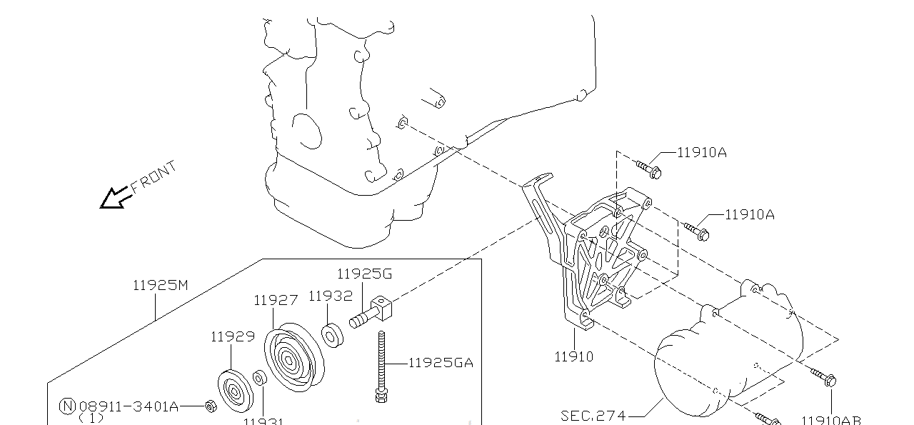Nissan SILVIA S15 SPACER,IDLER PULLEY (11931-42L00)