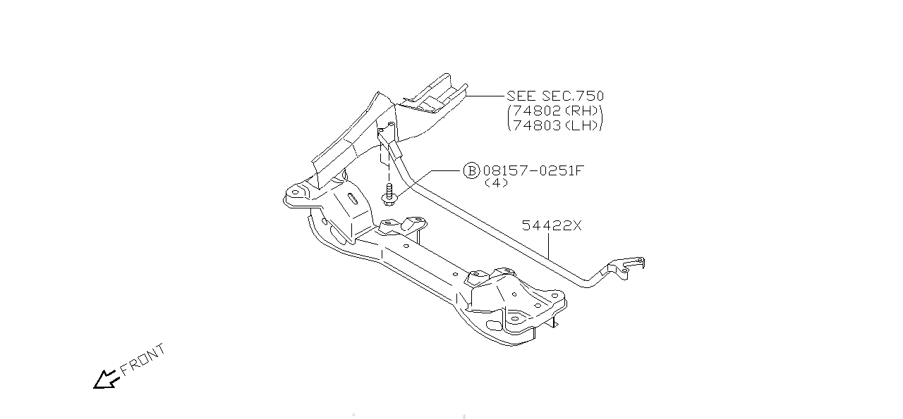 Nissan SILVIA S15 CROSSBAR ASSEMBLY,FRONT (544B2-85F00)
