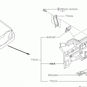 Nissan SILVIA S15 BRACKET,LICENSE PLATE (96220-85F00)