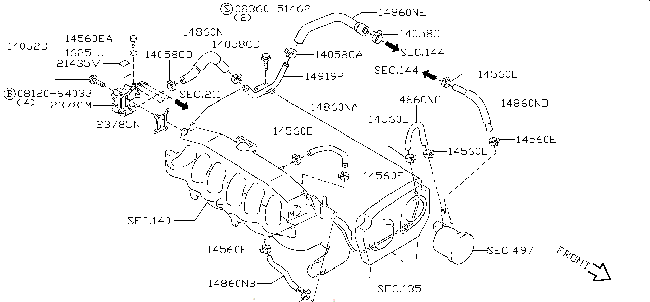 Nissan SKYLINE R34 PLUG ASSEMBLY,AIR RELIEF (14053-42L00)