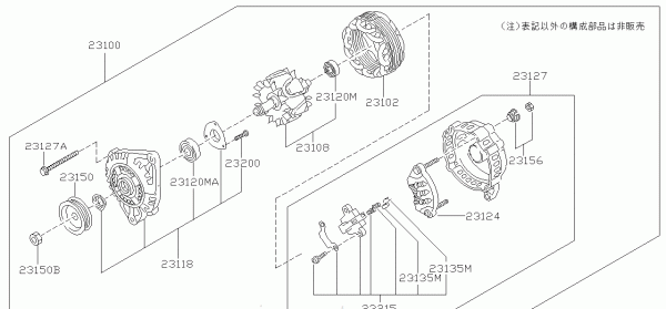 Nissan SKYLINE R34 ALTERNATOR (23100-0V017)