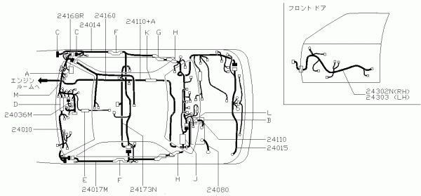 Nissan SKYLINE R34 HARNESS, SUB (24167-AA400) - Injection Imports