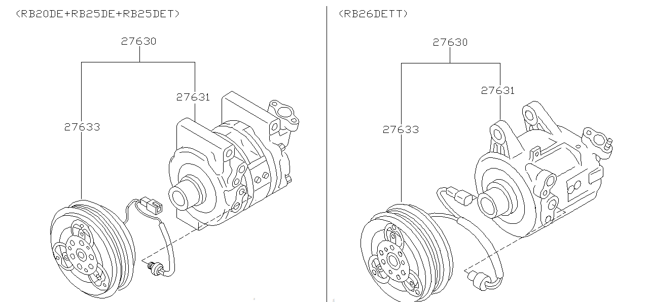Nissan SKYLINE R34 COMPRESSOR ASSEMBLY,COOLER (92600-AA301)