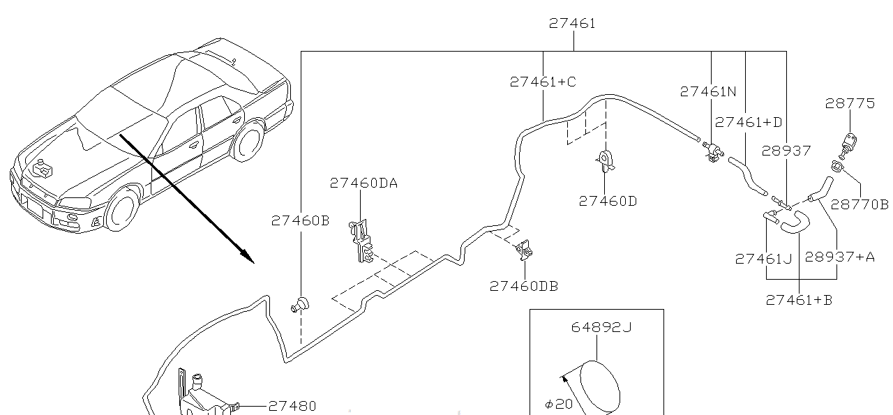 Nissan SKYLINE R34 VALVE, CHECK (28938-15U00)