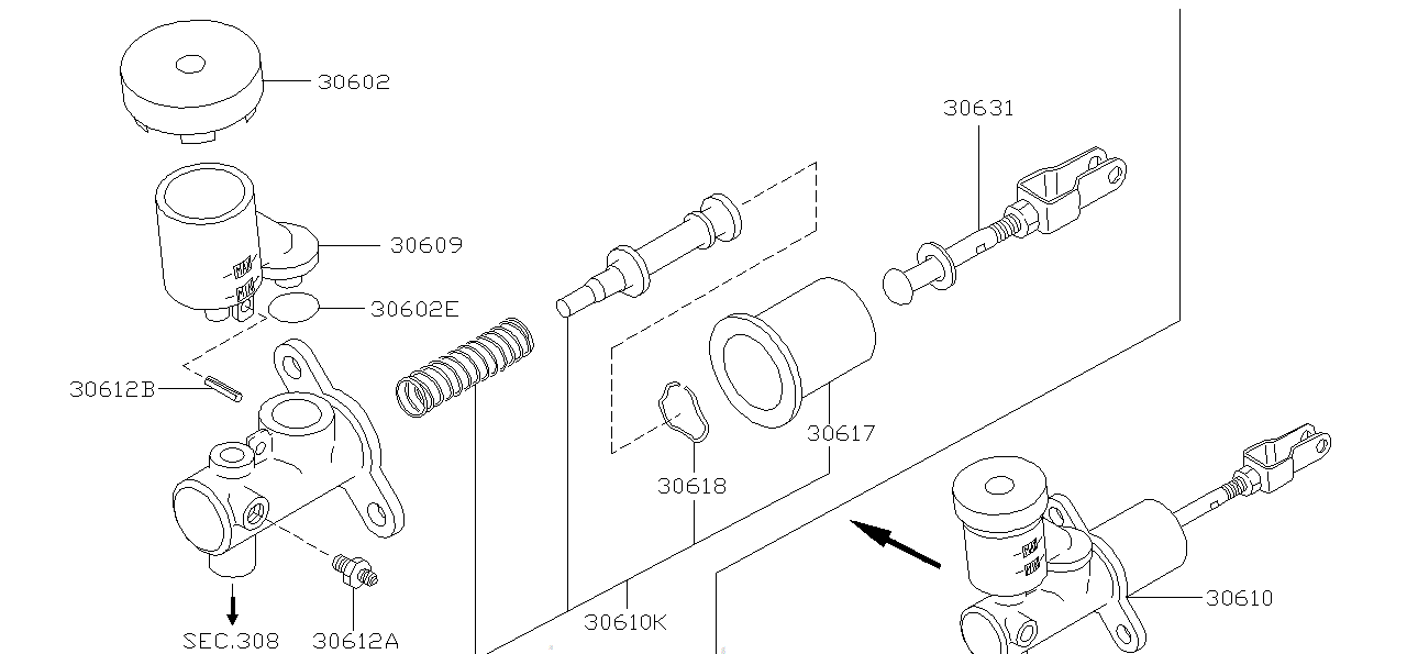 Nissan SKYLINE R34 ROD ASSEMBLY,PUSH (30631-AA110)