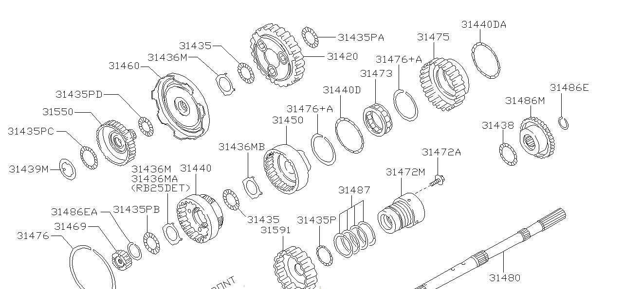 Nissan SKYLINE R34 BEARING,NEEDLE THRUST (31407-41X12)
