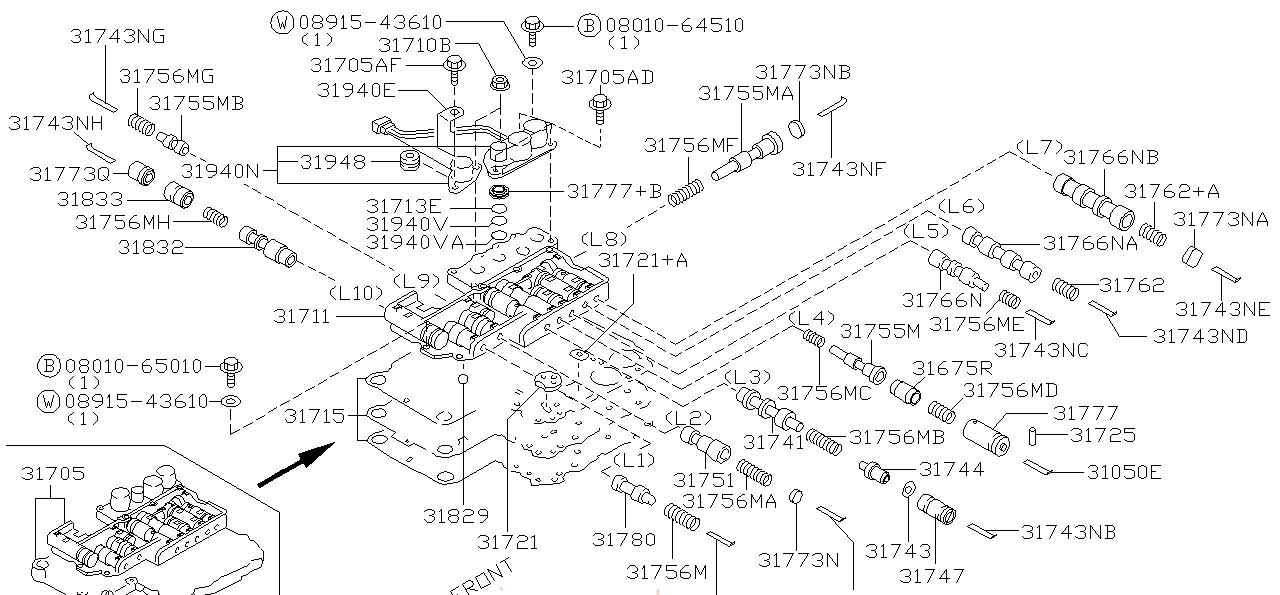 Nissan SKYLINE R34 BODY,UPPER CONTROL VALVE (31711-4AX02)