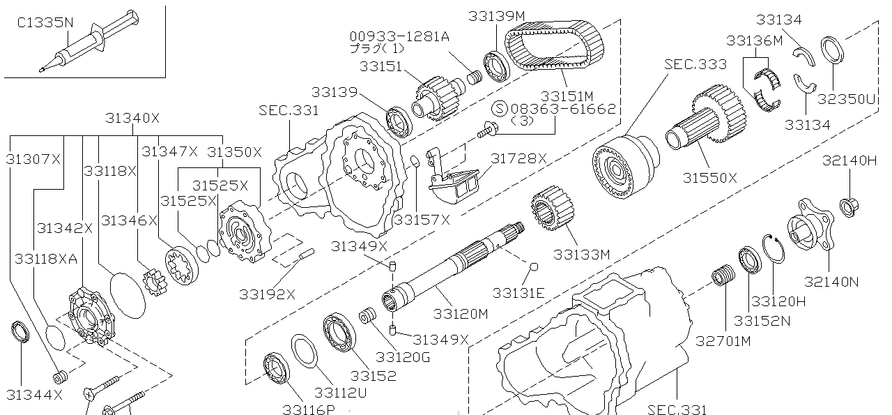 Nissan SKYLINE R34 SEAL, O RING (33118-05U11)