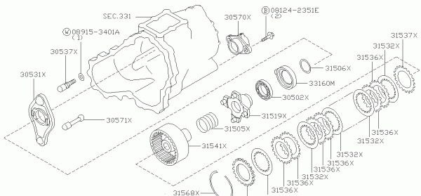 Nissan SKYLINE R34 ACTUATOR ASSEMBLY,CONTROL TRANSFER (30570-05U00)