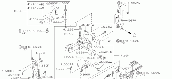 Nissan SKYLINE R34 ACCUMULATOR ASSEMBLY,TORGUE SPLIT (41630-20U00)