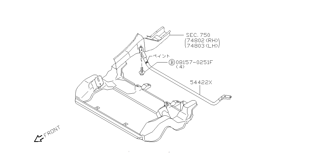 Nissan SKYLINE R34 CROSSBAR ASSEMBLY,FRONT (544B2-AA300)