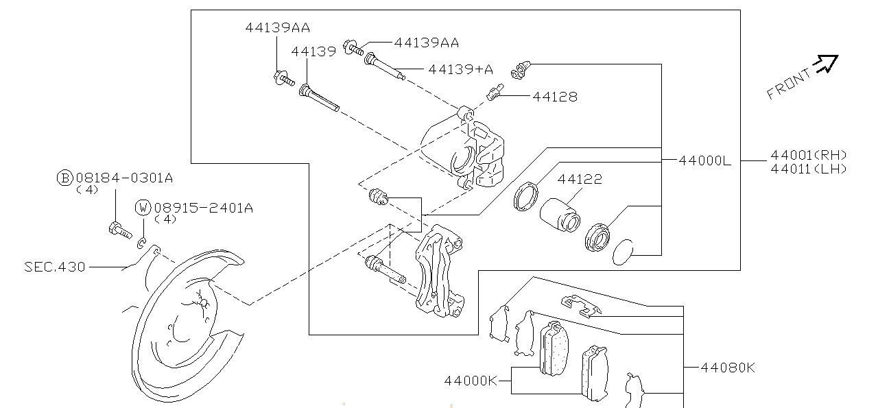 Nissan SKYLINE R34 BOLT,PIN (41136-0W700)