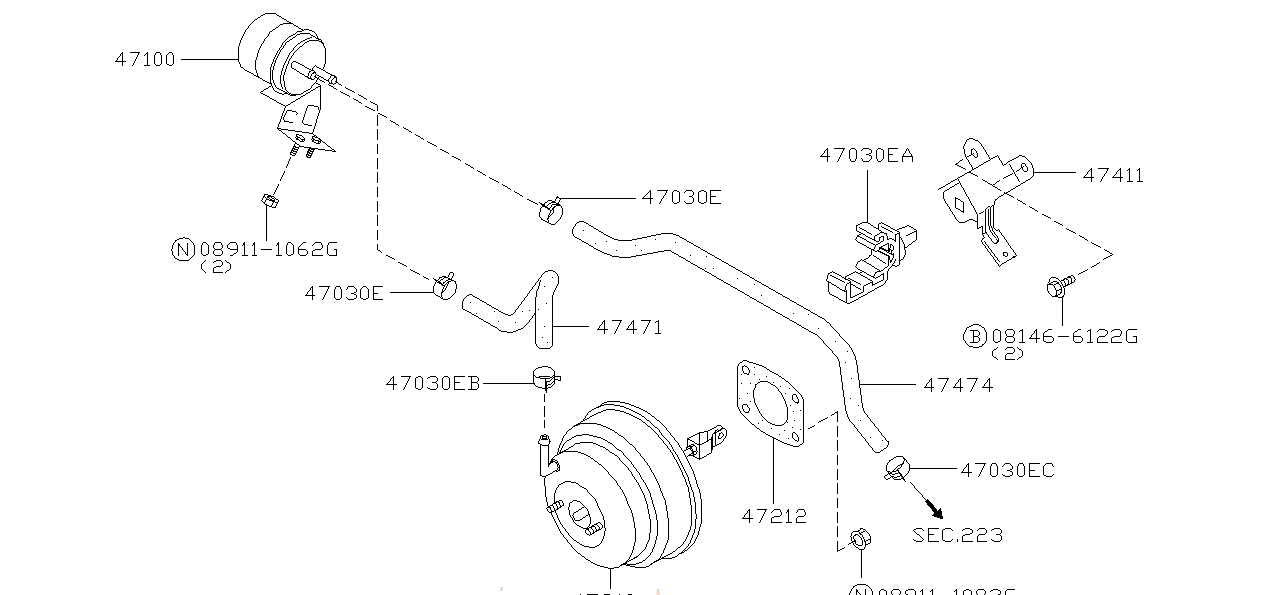 Nissan SKYLINE R34 HOSE,BOOSTER (47471-24U00)