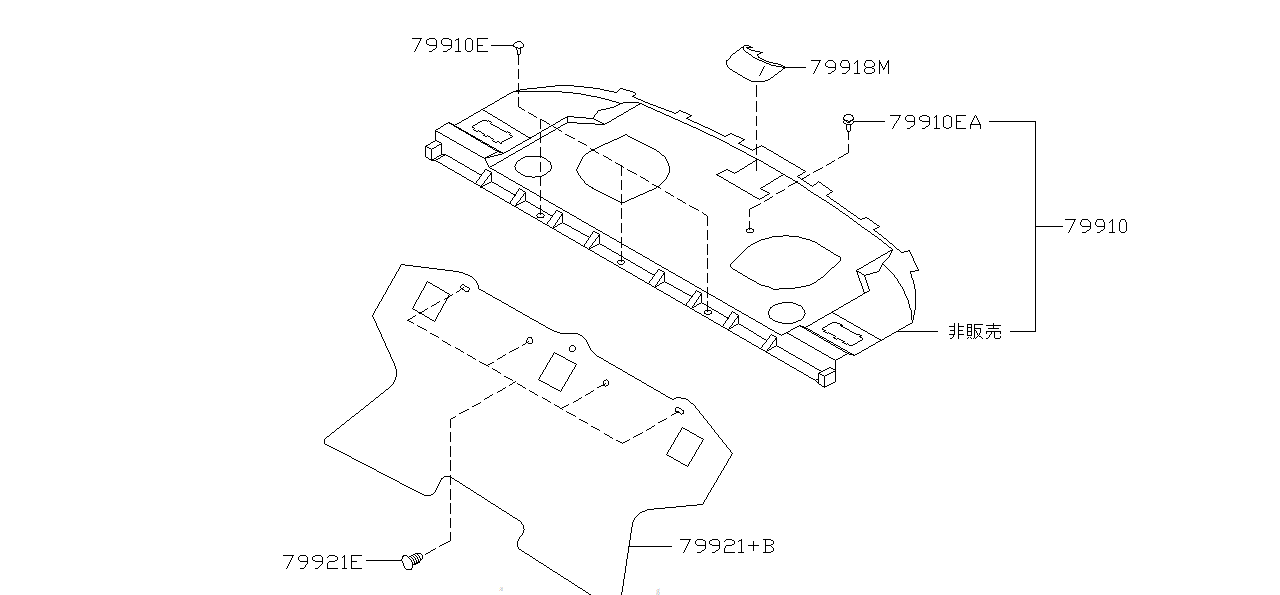 Nissan SKYLINE R34 FELT,SEAT BACK PANEL (79930-AA400)