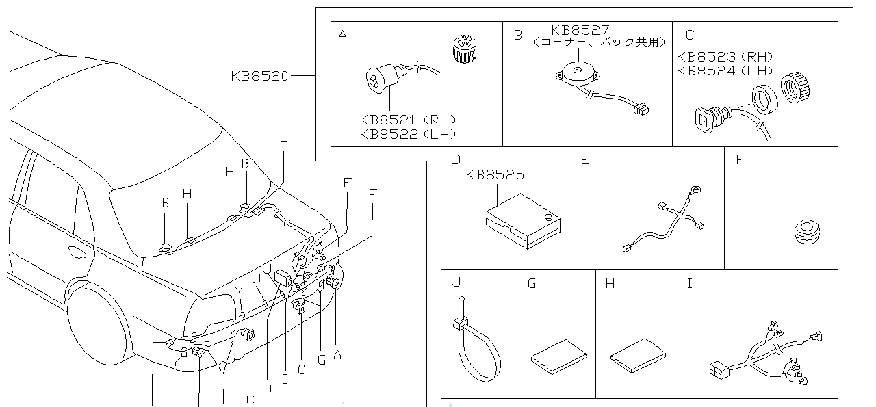 Nissan SKYLINE R34 BACK SONAR KIT (B8520-AA000)