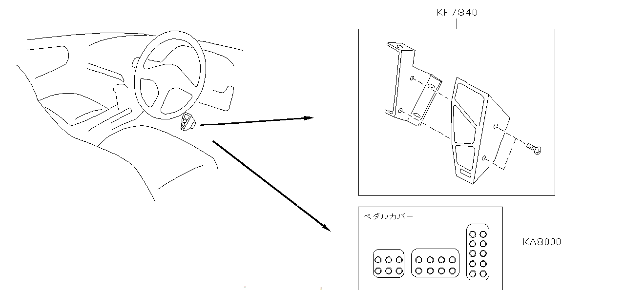 Nissan SKYLINE R34 PEDAL COVER,KIT (A8000-AA025)
