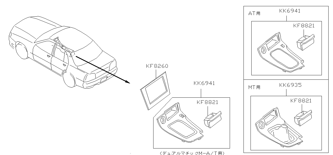 Nissan SKYLINE R34 CONSOLEFINISHER,AT (K6941-AA100)